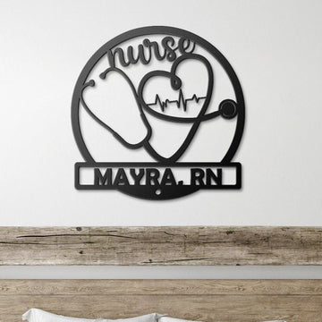 nurse name personalized metal sign – 16 gauge steel