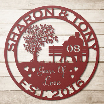 8th anniversary personalized metal sign – 16 gauge steel