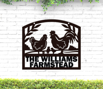 farmhouse kitchen personalized wall art – 16 gauge steel