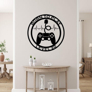 level 20 gamer personalized wall sign – 16 gauge steel