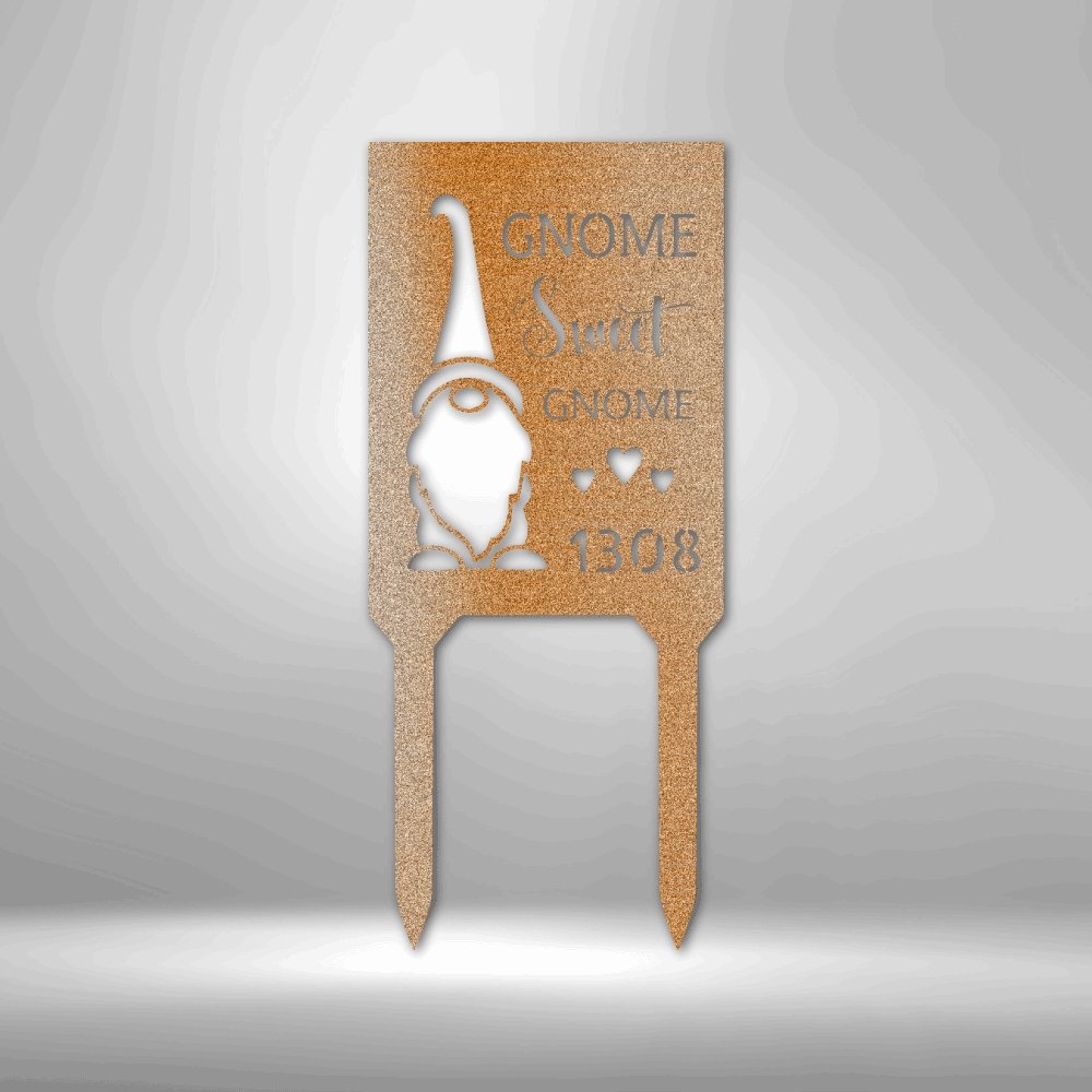 Gnome House Number Sign - Custom Steel Garden Stake Address Sign for Home Decor - Stylinsoul