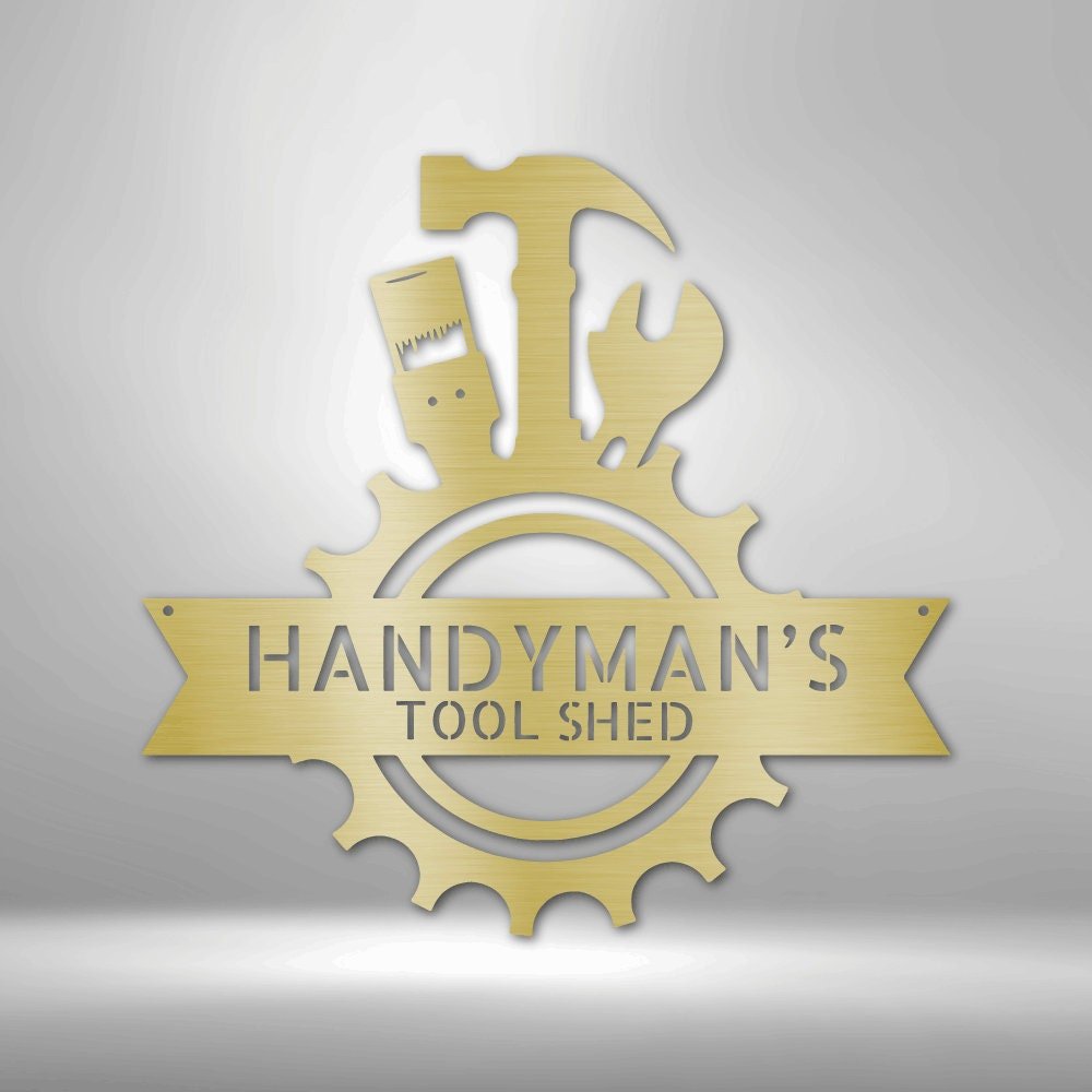 Handyman Shop Mancave Workshop Sign - Garage Metal Wall Art - Gift for Husband - Stylinsoul