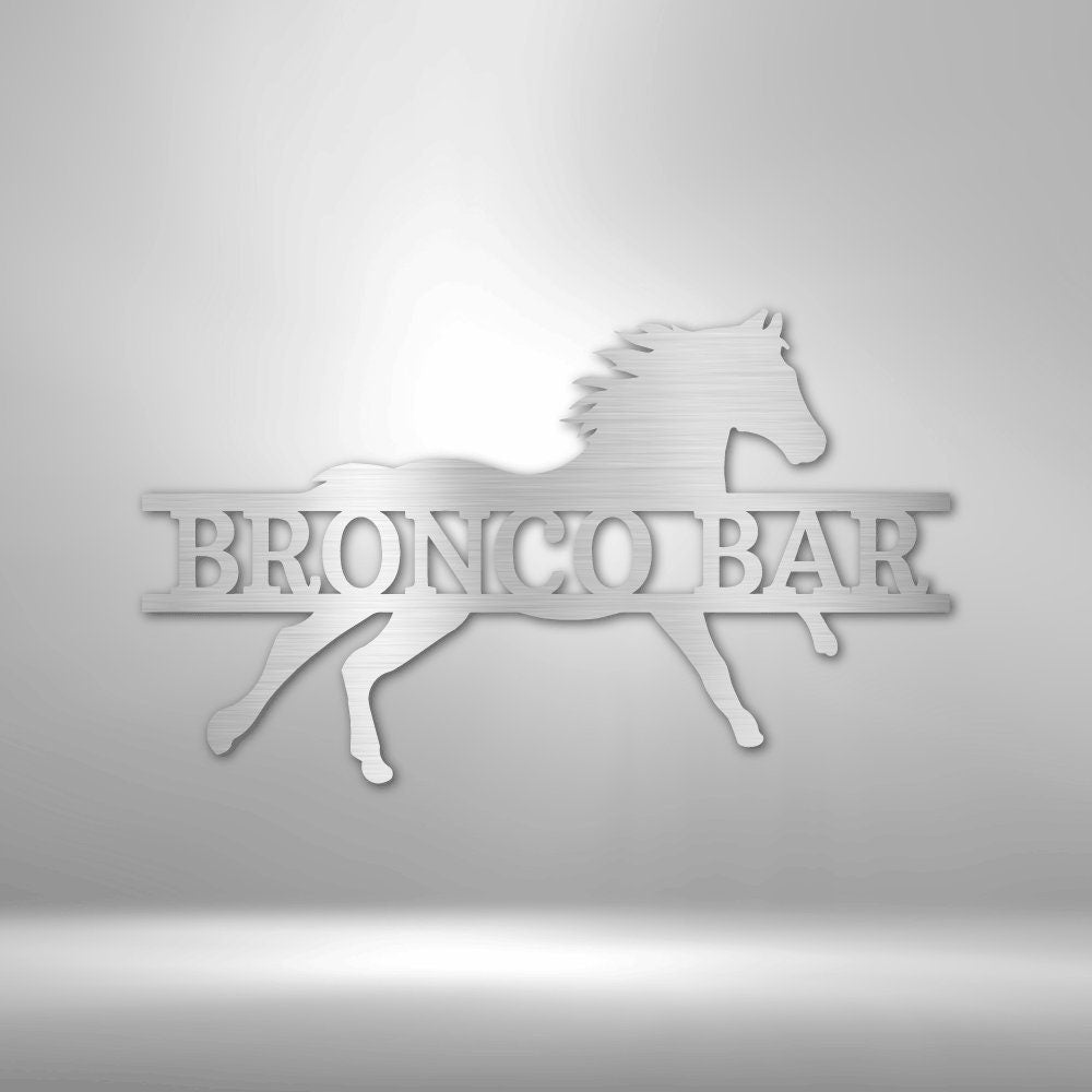 Sprinting Horse Metal Sign - Custom Name Ranch Wall Art - Horse Owner Gift - Farm Name Sign - Stylinsoul