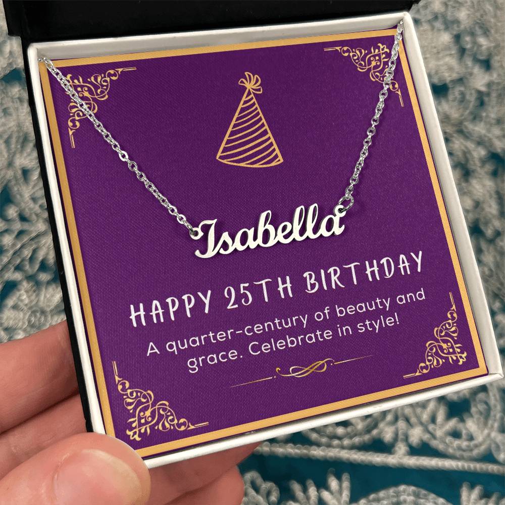 25th Birthday Gift for Her - Birthday Necklace, Gifts For Bestfriend, Sister 25th, 25th Birthday Card, Necklace With Message Card