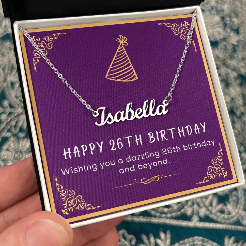 26th Birthday Gift for Her - Birthday Necklace, Gifts For Bestfriend, Sister 26th, 26th Birthday Card, Necklace With Message Card