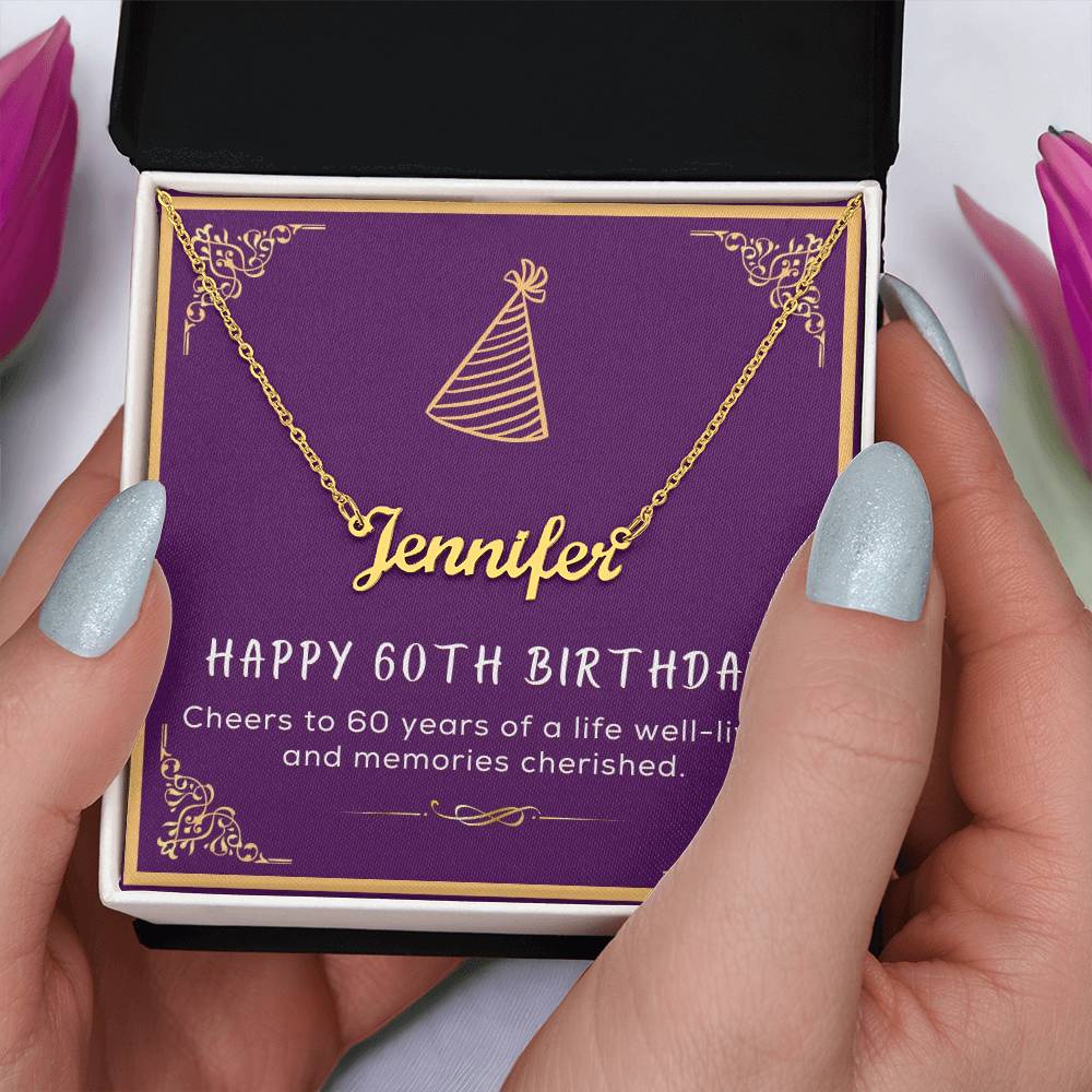 60th Birthday Gift for Her - Birthday Necklace, Gifts For Bestfriend, Sister 60th, 60th Birthday Card, Necklace With Message Card