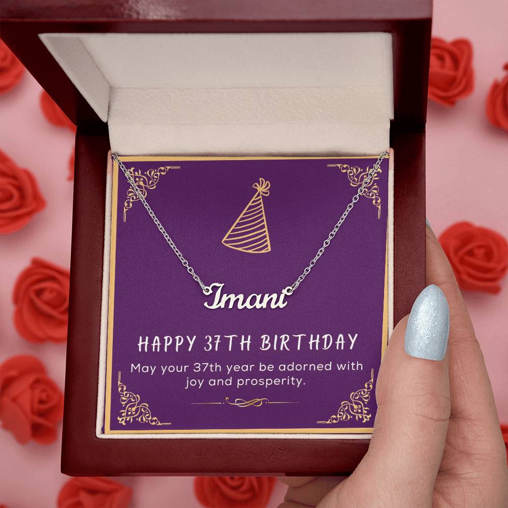 37th Birthday Gift for Her - Birthday Necklace, Gifts For Bestfriend, Sister 37th, 37th Birthday Card, Necklace With Message Card