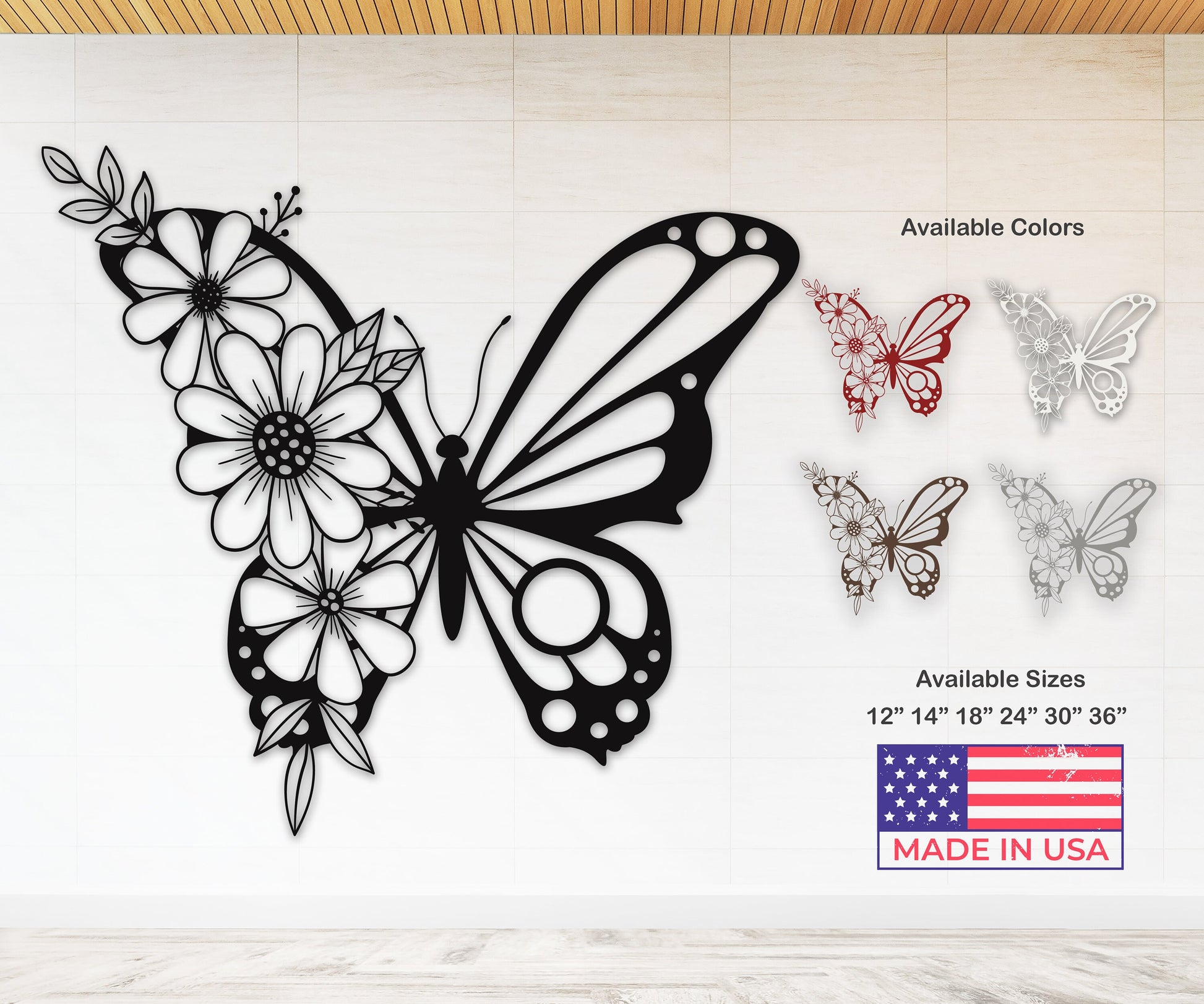 butterfly name personalized wall art – 16 gauge steel