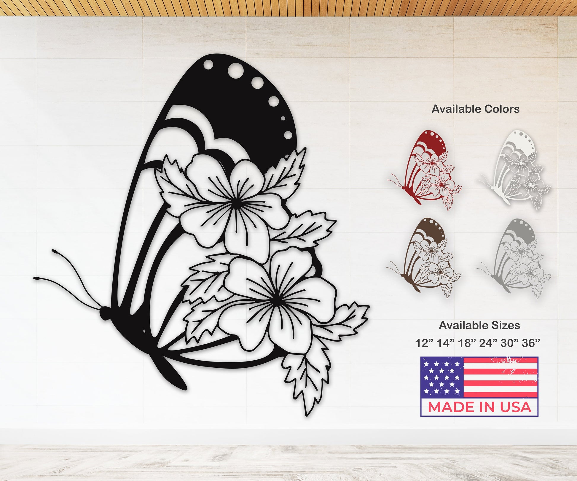 butterfly name personalized wall art – 16 gauge steel