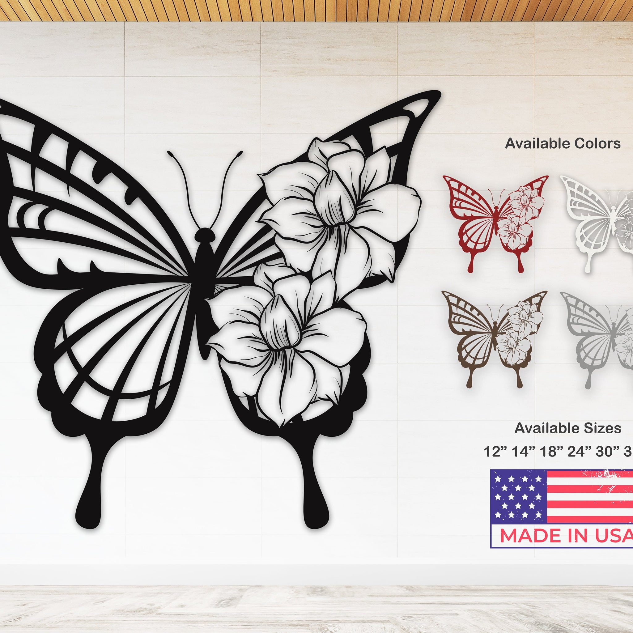butterfly name personalized wall art – 16 gauge steel