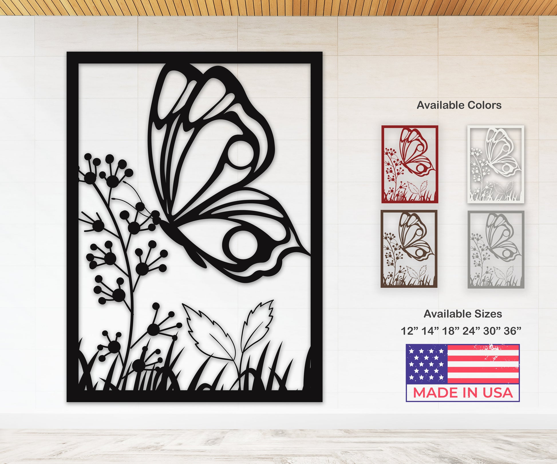 butterfly name personalized wall art – 16 gauge steel