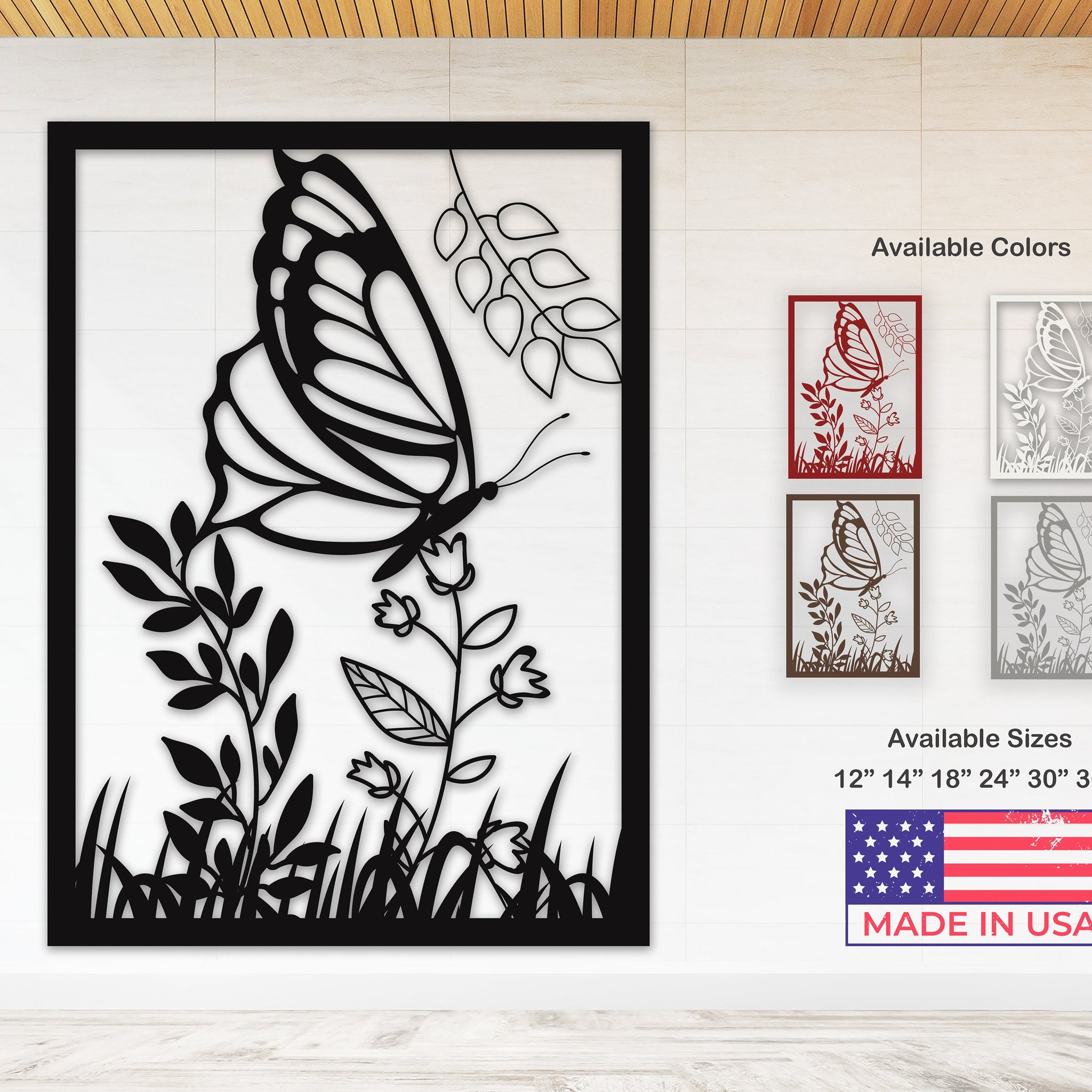 butterfly name personalized wall art – 16 gauge steel