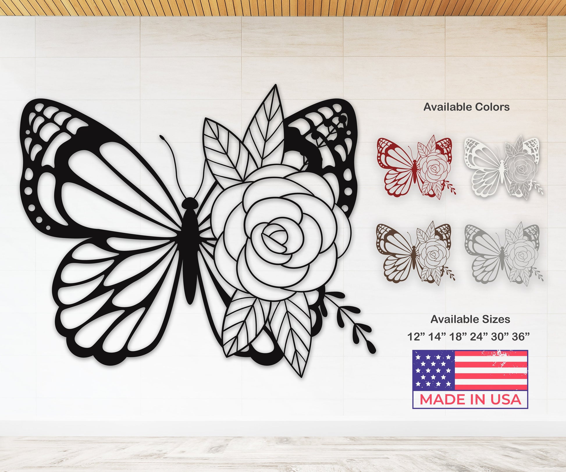 butterfly name personalized wall art – 16 gauge steel