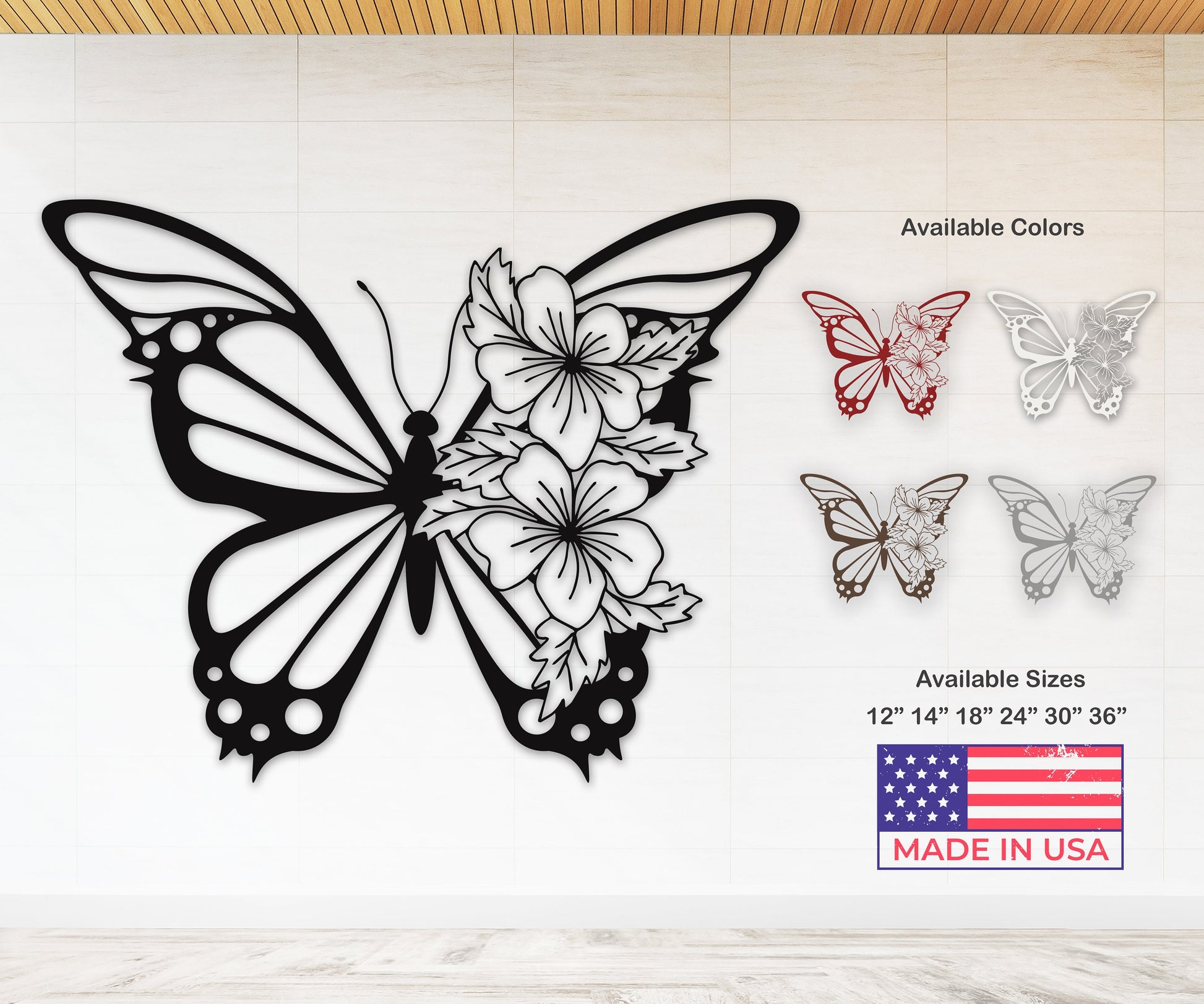 butterfly name personalized wall art – 16 gauge steel