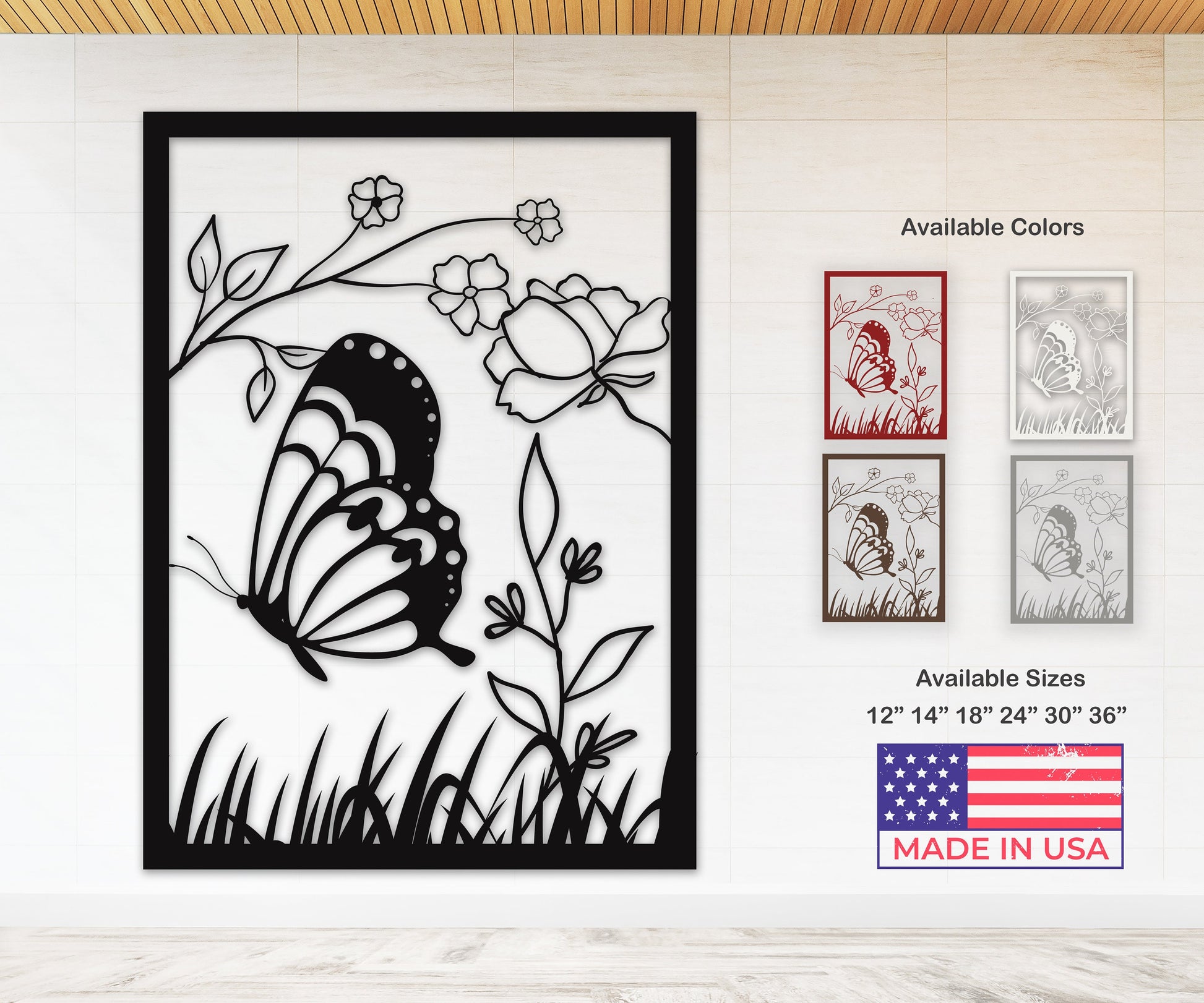 butterfly name personalized wall art – 16 gauge steel