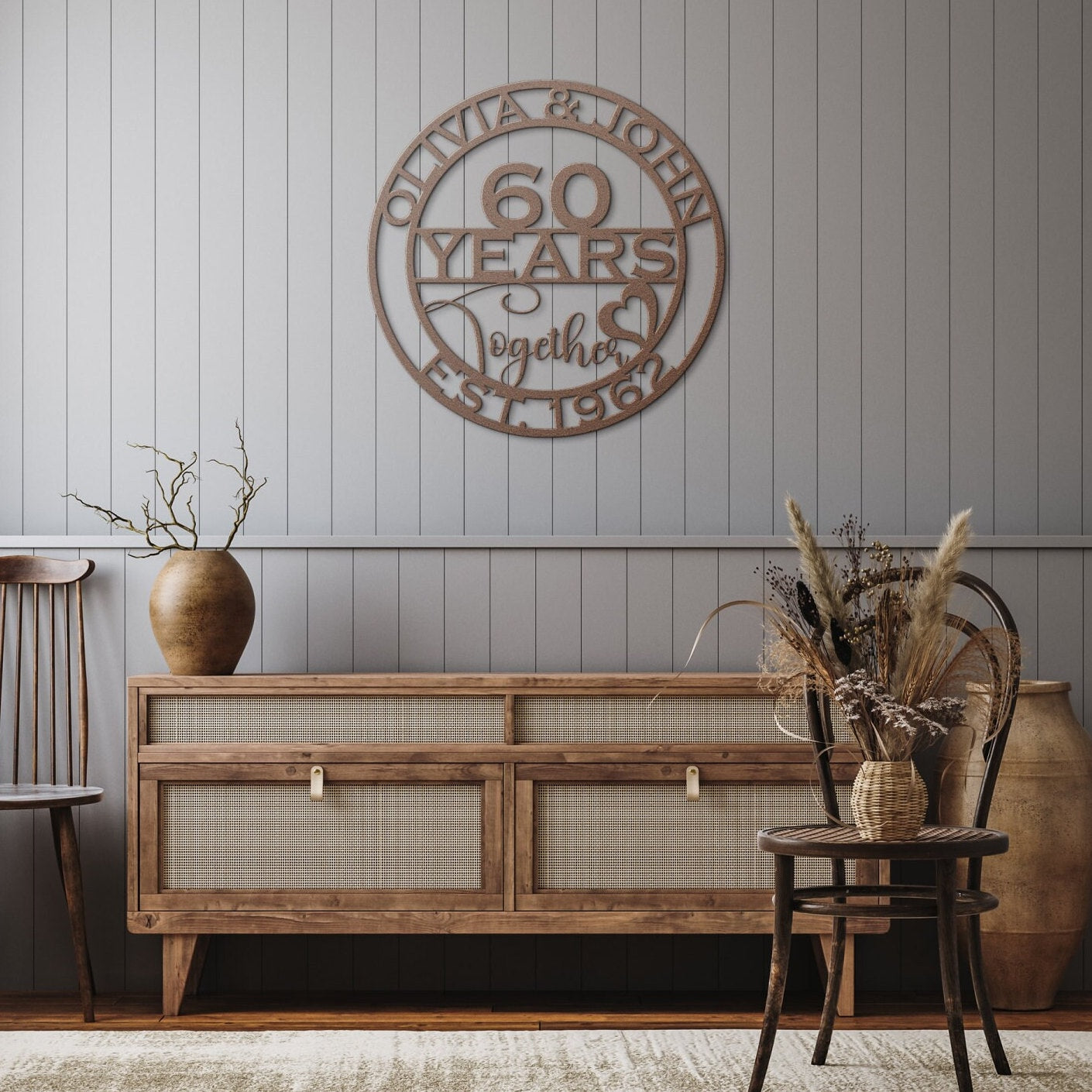 60th anniversary personalized metal sign – 16 gauge steel