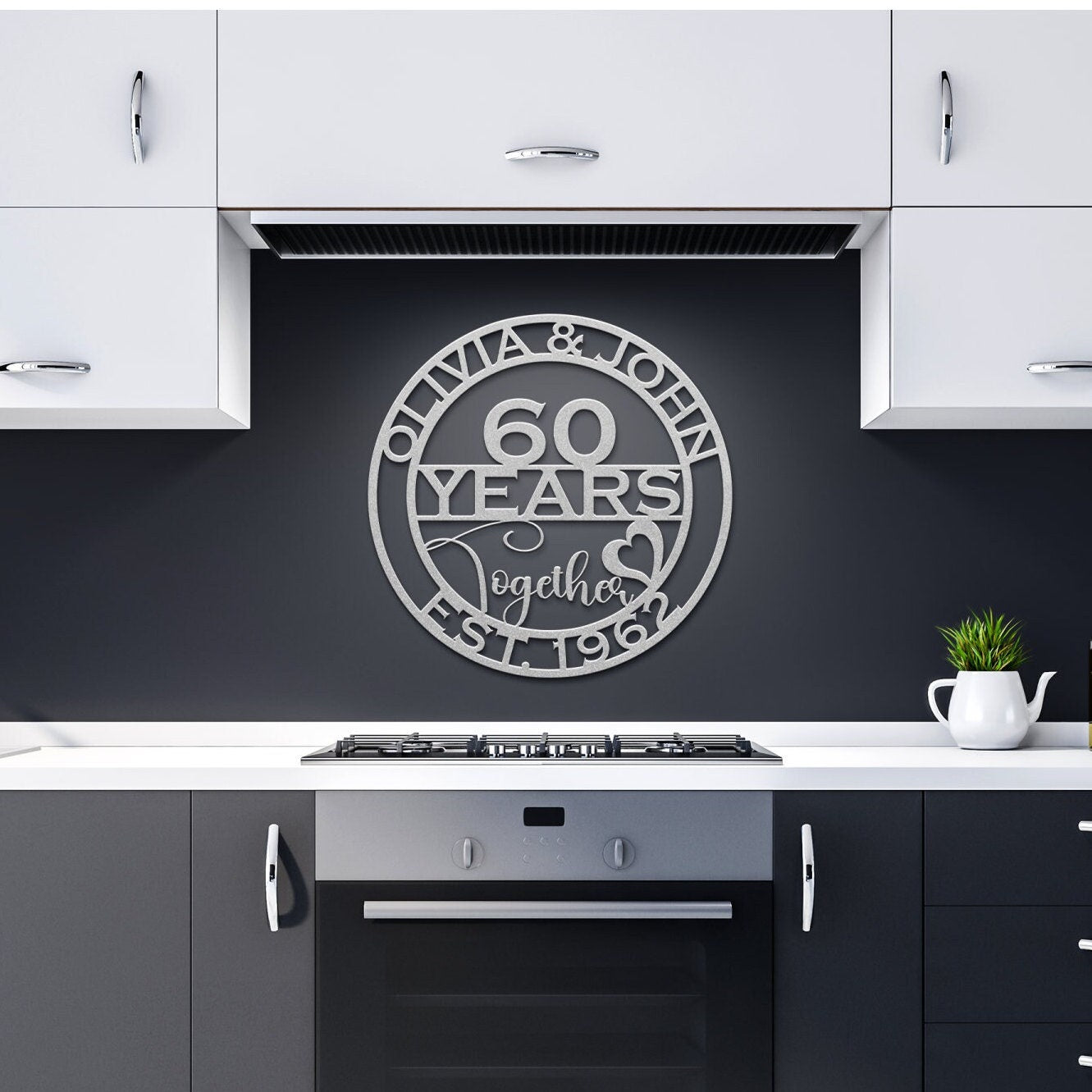 60th anniversary personalized metal sign – 16 gauge steel