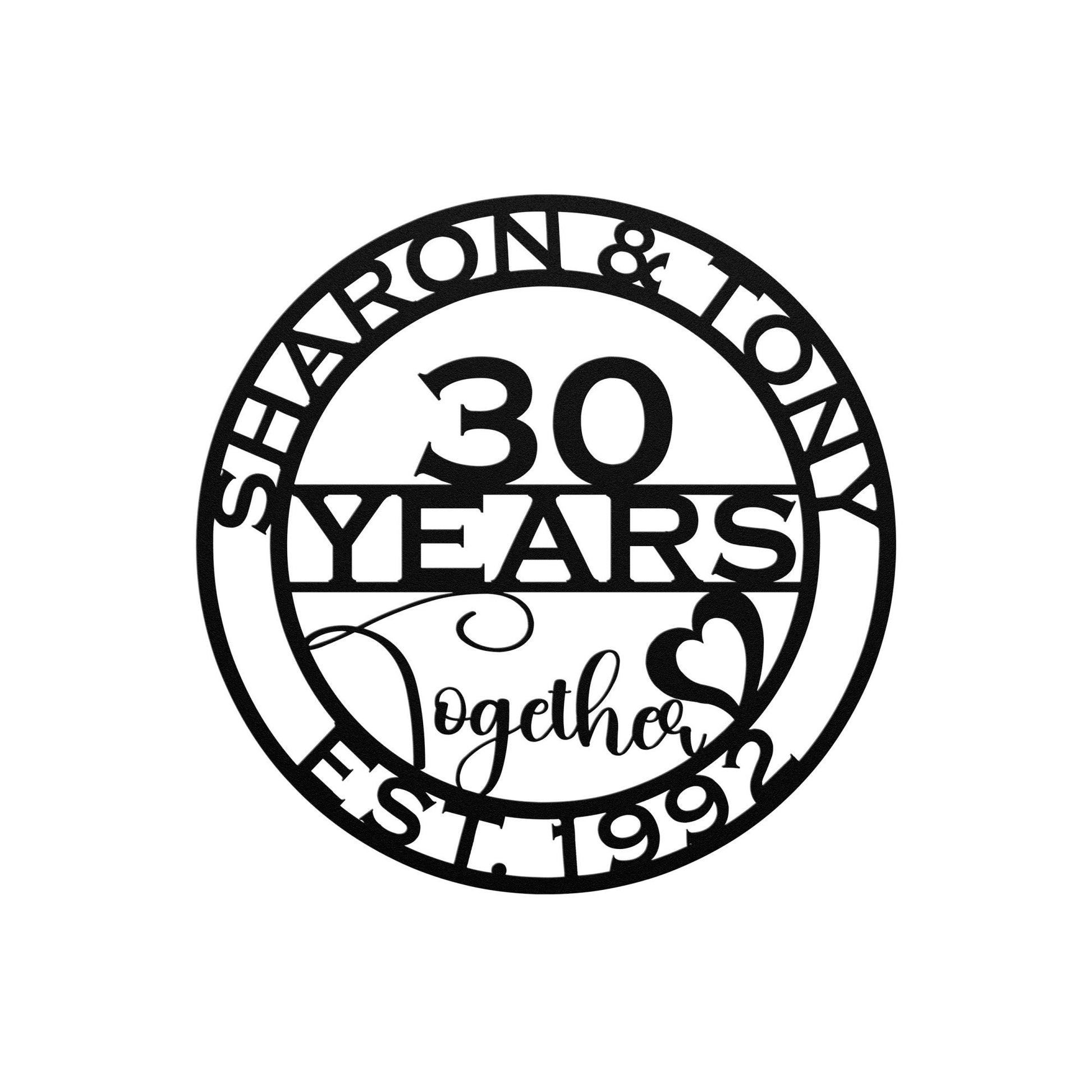 6th anniversary personalized metal sign – 16 gauge steel