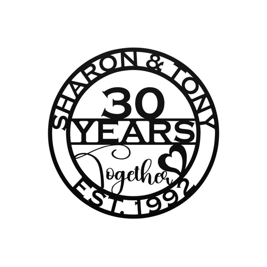 6th anniversary personalized metal sign – 16 gauge steel