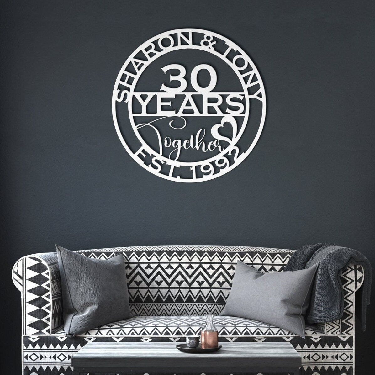 6th anniversary personalized metal sign – 16 gauge steel