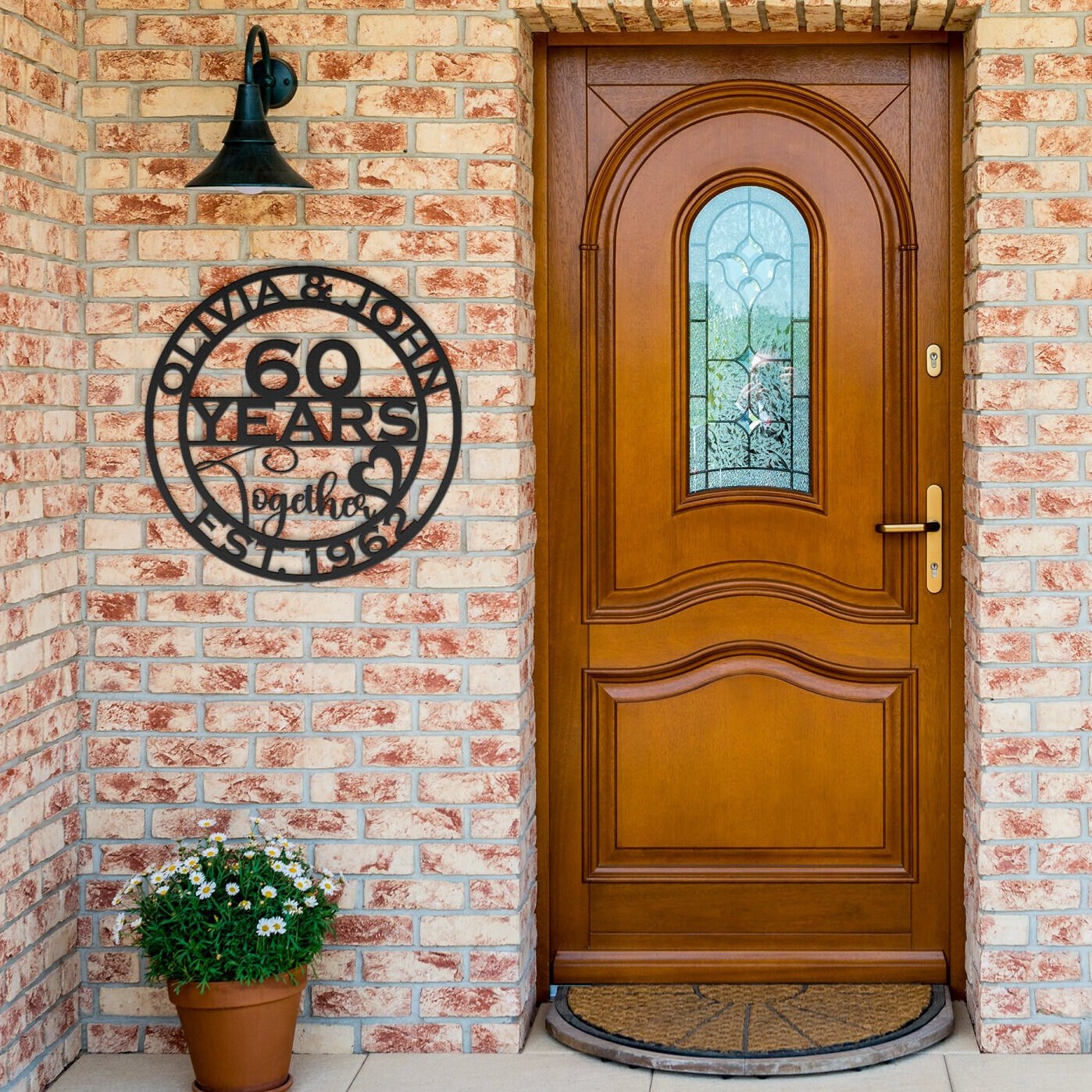 60th anniversary personalized metal sign – 16 gauge steel