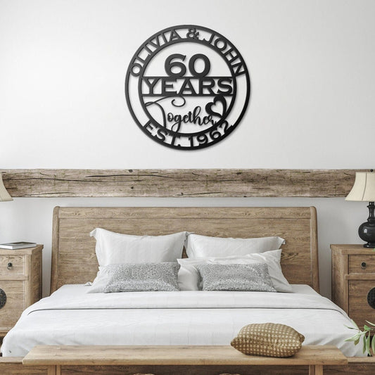 60th anniversary personalized metal sign – 16 gauge steel