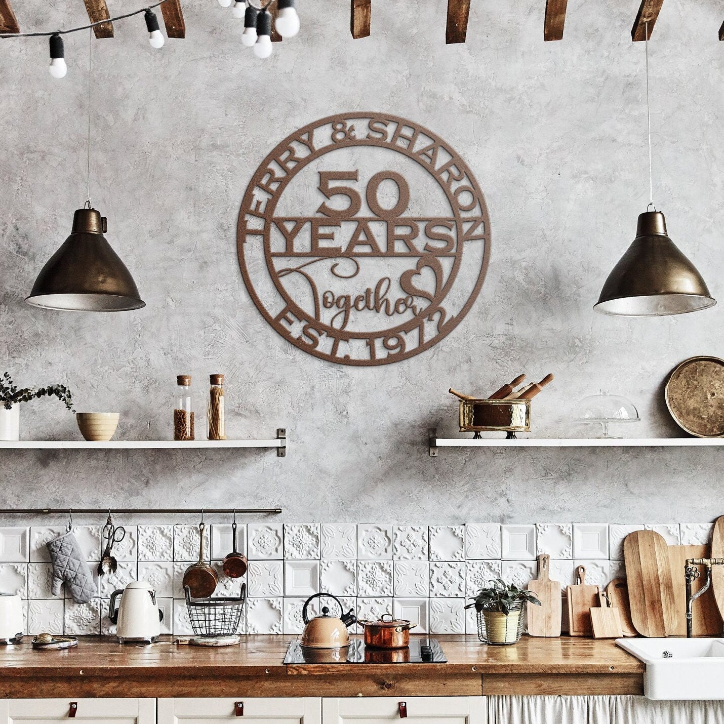 50th anniversary personalized metal sign – 16 gauge steel