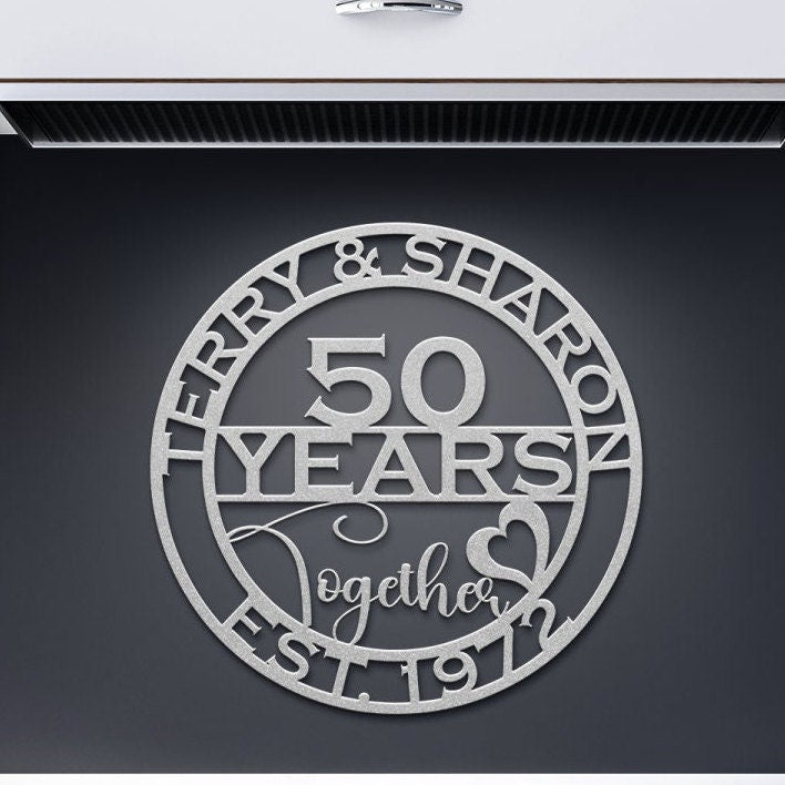 50th anniversary personalized metal sign – 16 gauge steel