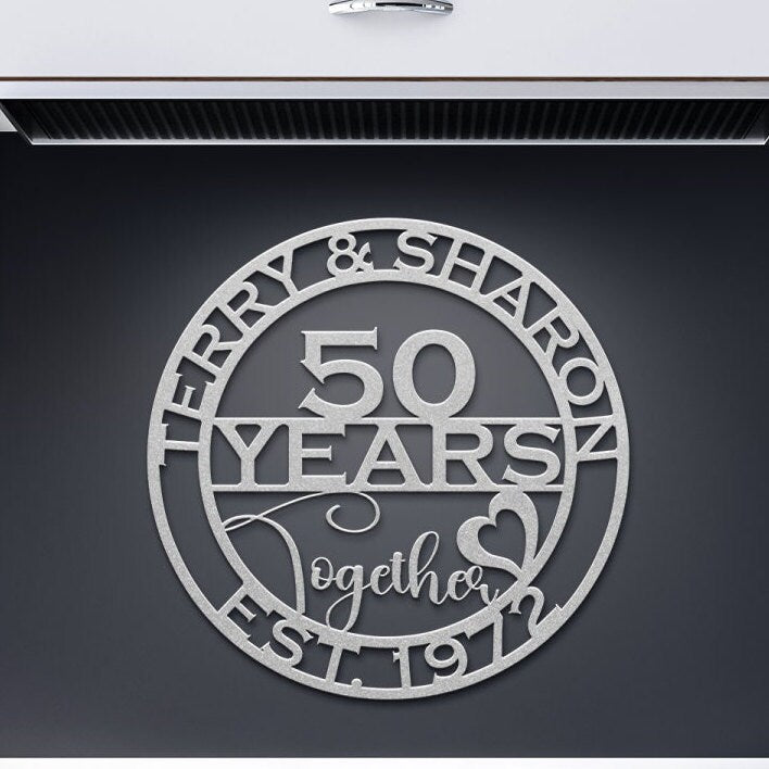 50th anniversary personalized metal sign – 16 gauge steel