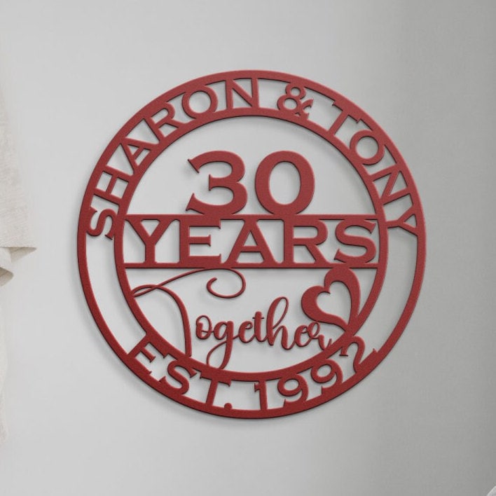 6th anniversary personalized metal sign – 16 gauge steel