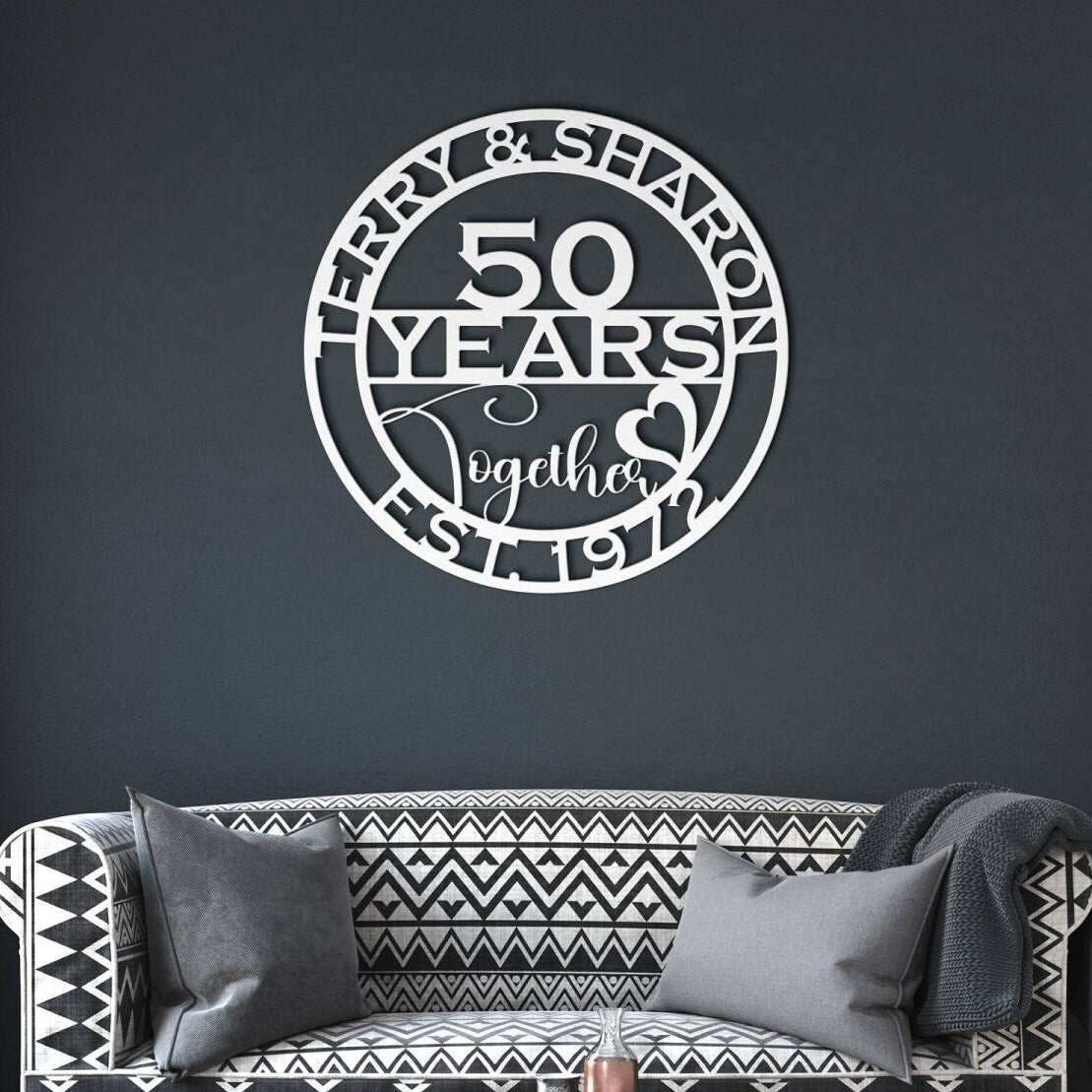 50th anniversary personalized metal sign – 16 gauge steel