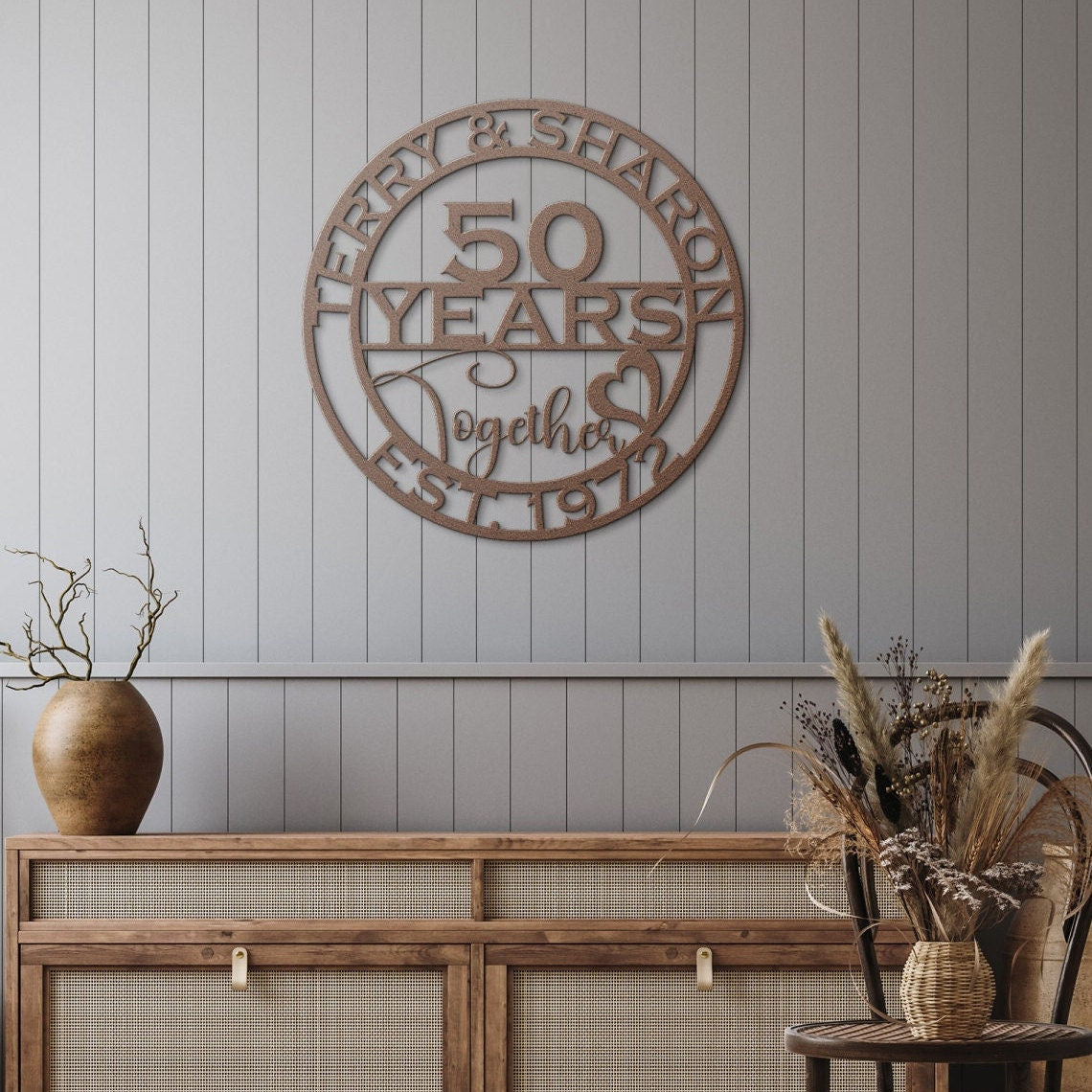 50th anniversary personalized metal sign – 16 gauge steel
