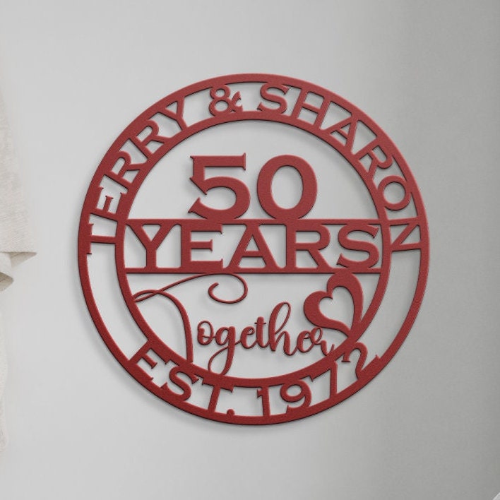50th anniversary personalized metal sign – 16 gauge steel