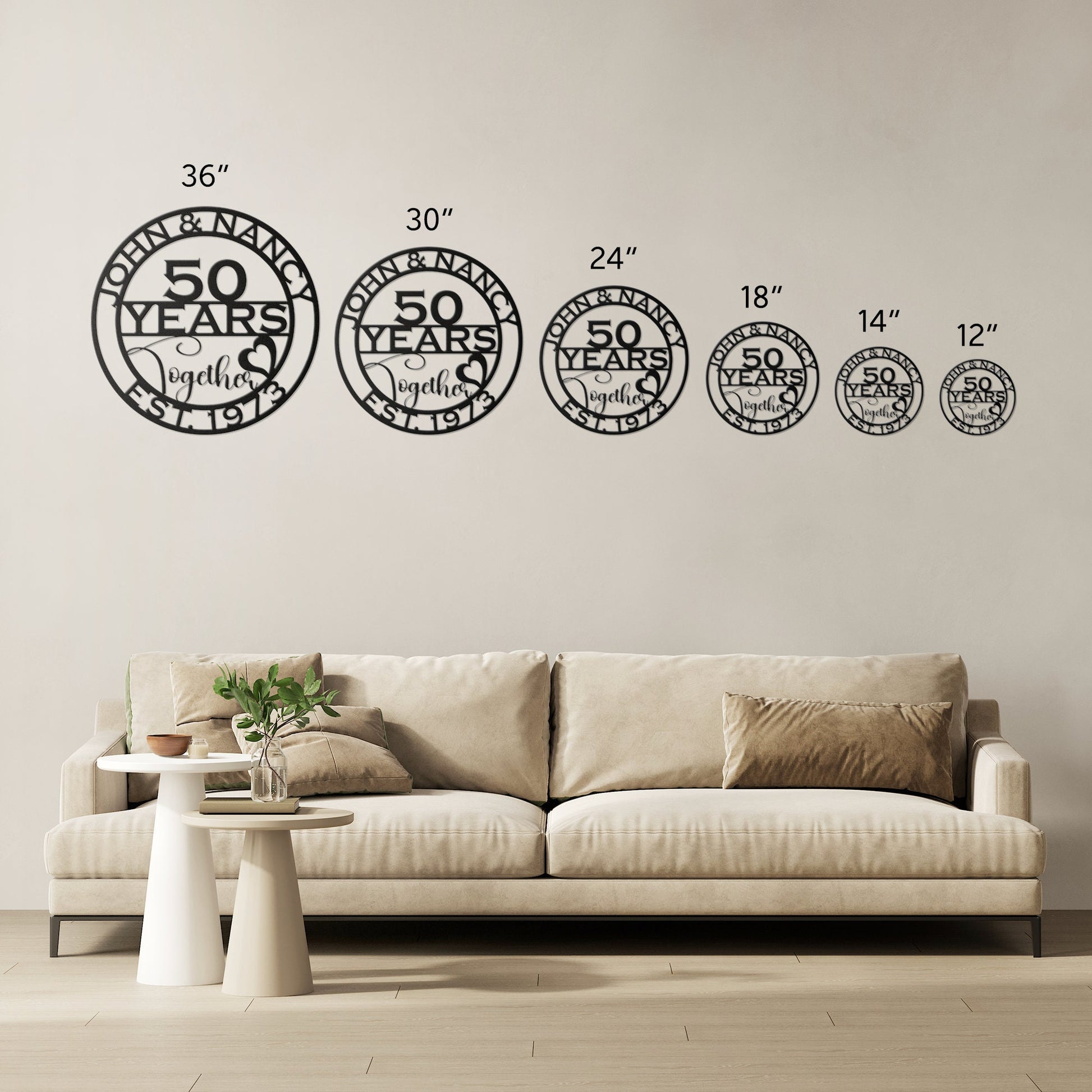 50th anniversary personalized metal sign – 16 gauge steel