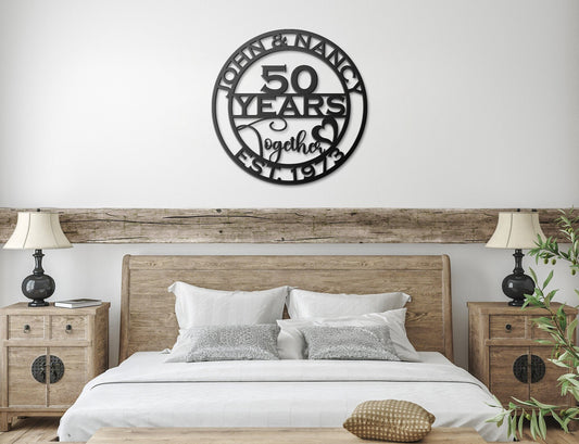 50th anniversary personalized metal sign – 16 gauge steel