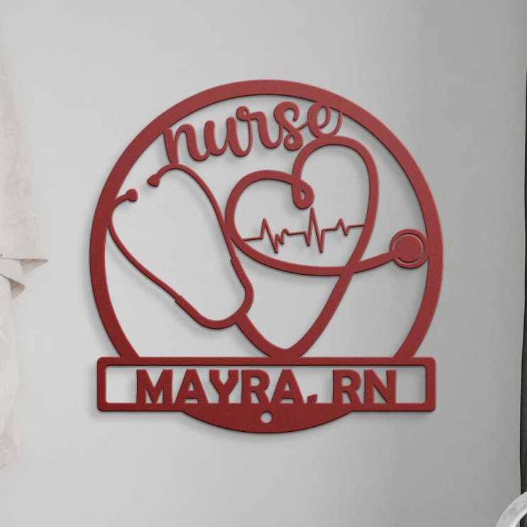 nurse name personalized metal sign – 16 gauge steel