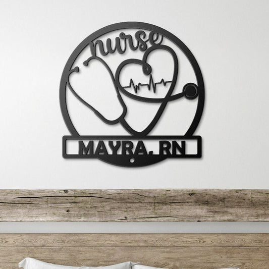 nurse name personalized metal sign – 16 gauge steel