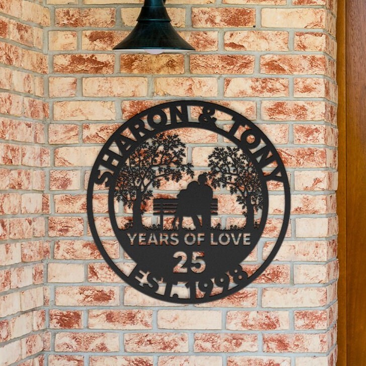 25th anniversary personalized metal sign – 16 gauge steel