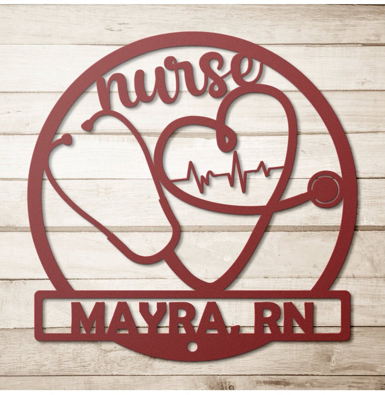 nurse name personalized metal sign – 16 gauge steel