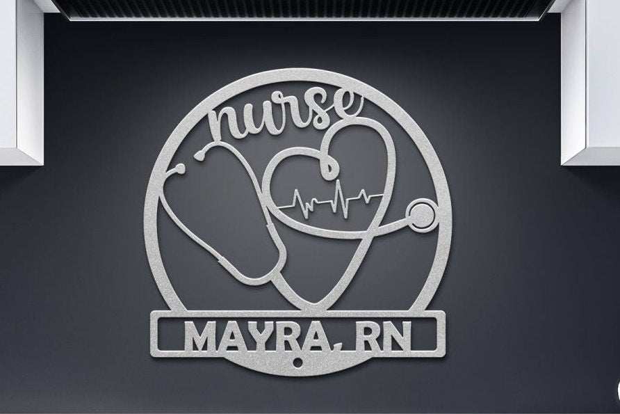 nurse name personalized metal sign – 16 gauge steel