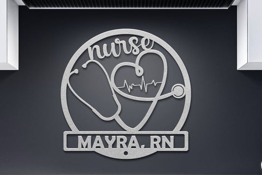 nurse name personalized metal sign – 16 gauge steel