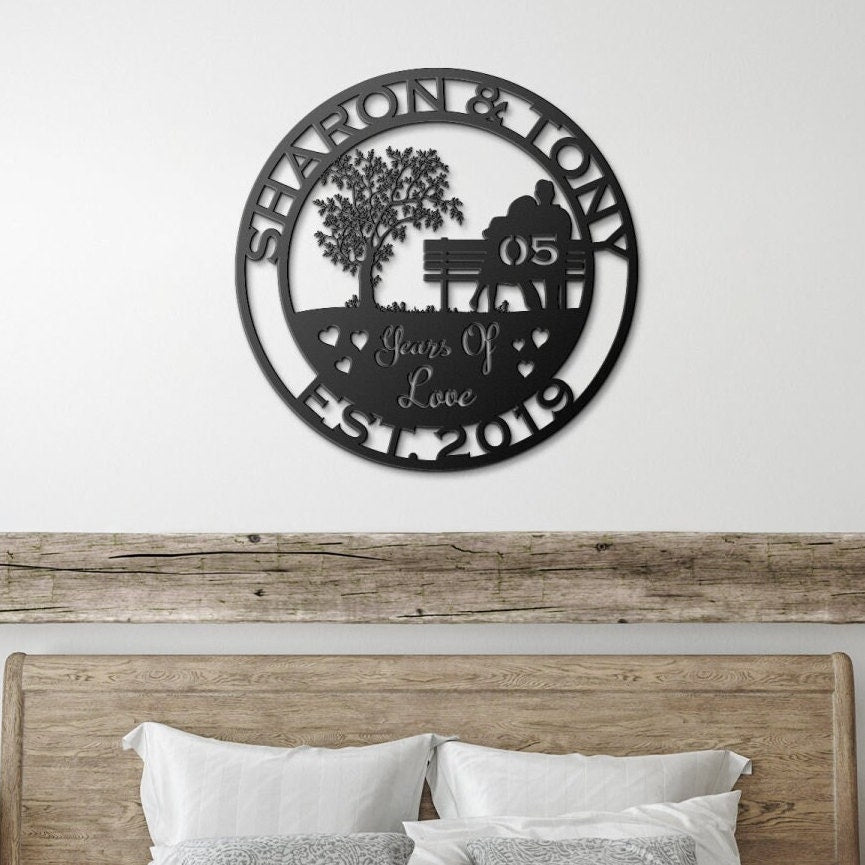 5th anniversary personalized metal sign – 16 gauge steel