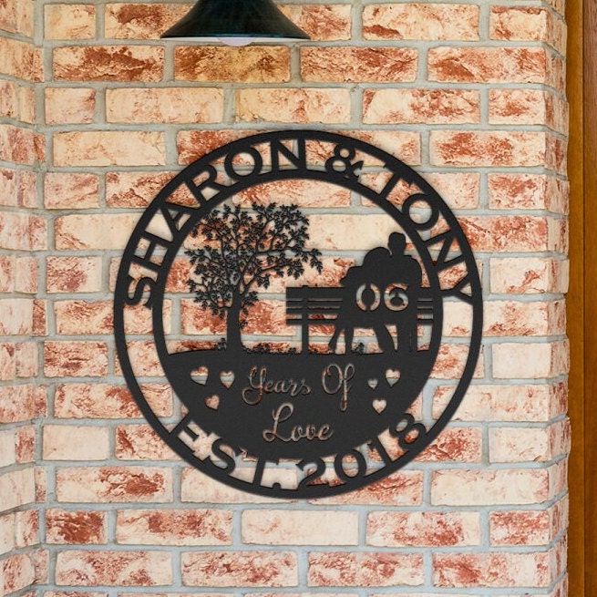 6th anniversary personalized metal sign – 16 gauge steel