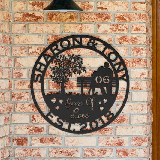 6th anniversary personalized metal sign – 16 gauge steel
