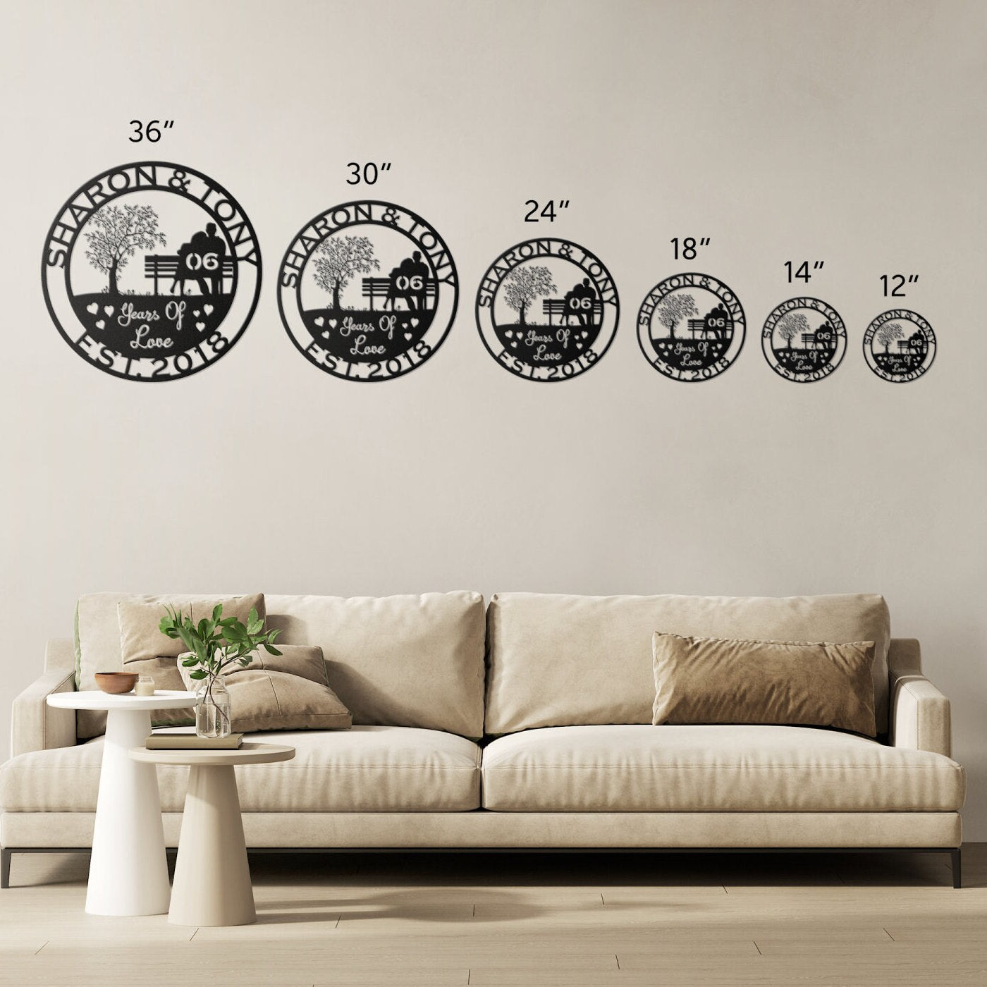 6th anniversary personalized metal sign – 16 gauge steel