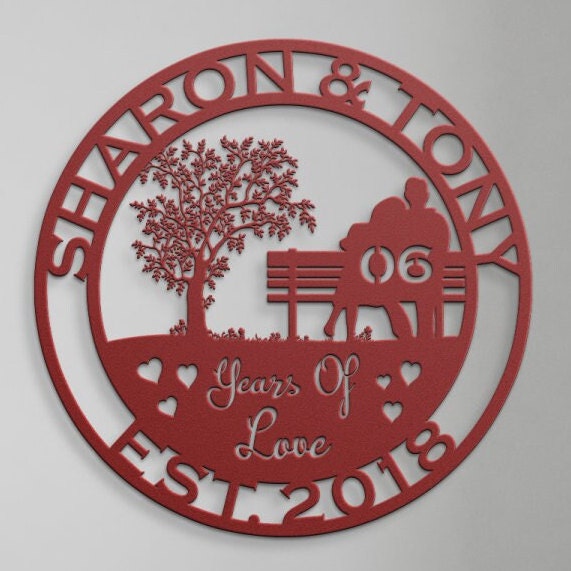6th anniversary personalized metal sign – 16 gauge steel