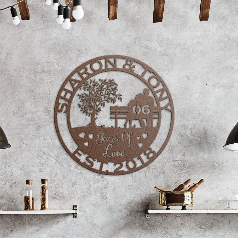 6th anniversary personalized metal sign – 16 gauge steel