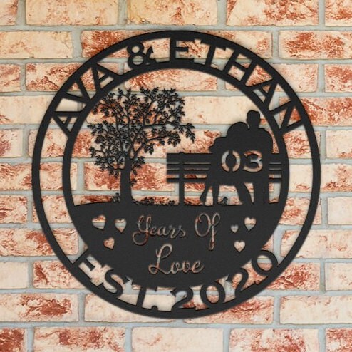 3th anniversary personalized metal sign – 16 gauge steel