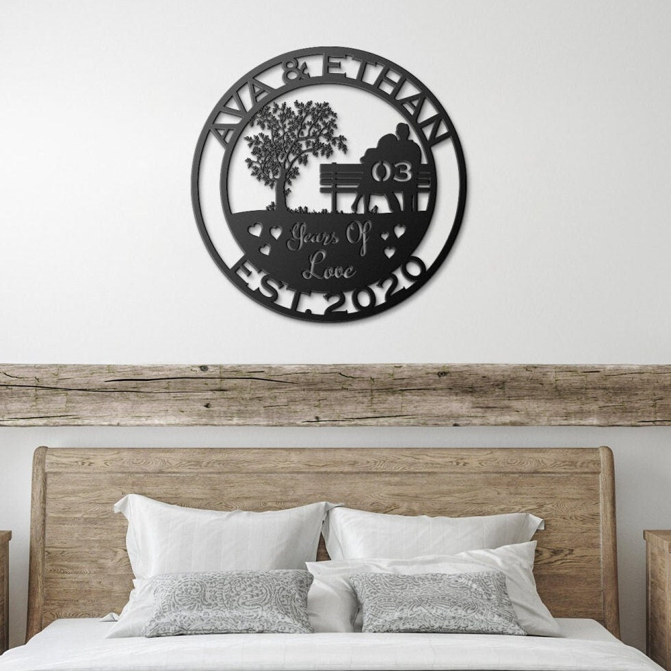 3th anniversary personalized metal sign – 16 gauge steel