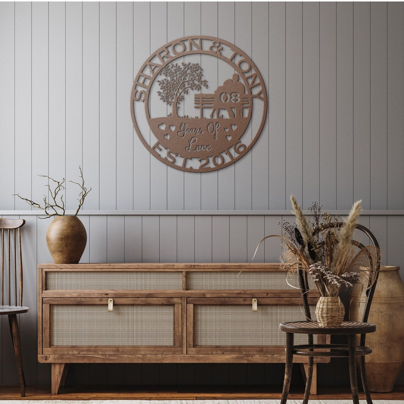 8th anniversary personalized metal sign – 16 gauge steel
